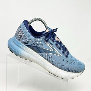 Brooks Glycerin 20 Women's Neutral Running Shoes Blue Peach White Lace Up Size 9